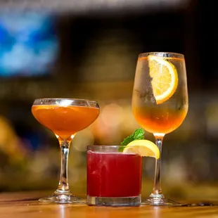 Happy hour deals! Custom craft cocktail list.