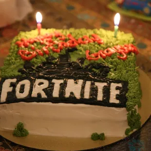 Fortnite Cake with Candles