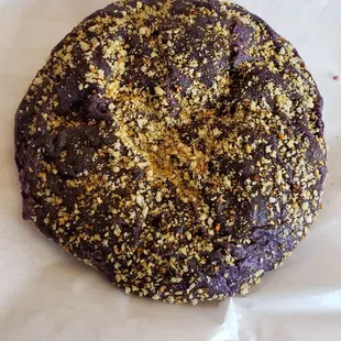 Ube pandesal filled with cheese