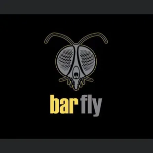 the barfly logo on a black background