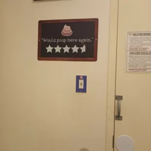 You know it's good when they would "poop here again"