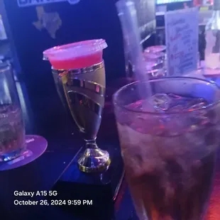 Got this trophy and shot for killing it at karaoke...so fun!