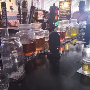 Moonshine here is highly recommended especially caramel apple pie. Jalapeño is not for the faint of heart.