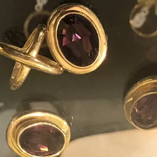 90's Amethyst earrings &amp; pendant