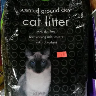 a bag of cat litter