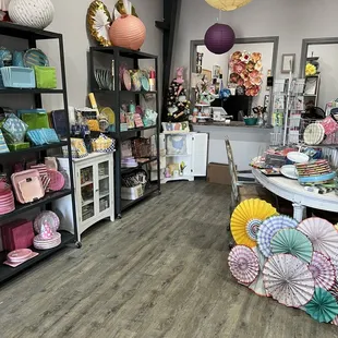 Cute color coordinated set ups/service counter