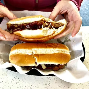 Rib sandwiches. Pretty good