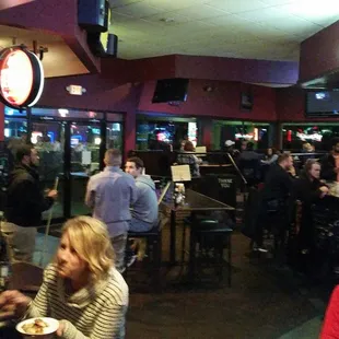 people eating and drinking