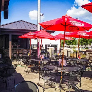 tables and umbrellas