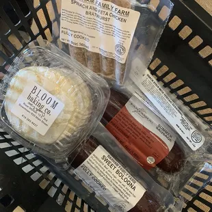 Our haul included brats, summer sausages, snack sticks and cookies