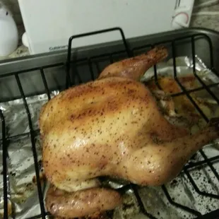 roasting chicken in the oven