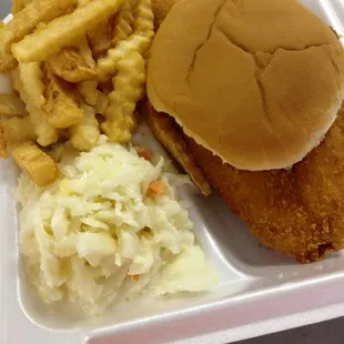 We do meals to go! Great fish sandwich!