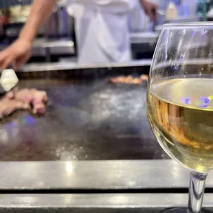 a glass of wine