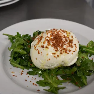 Burrata with shaved bottarga
