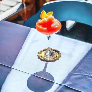 Frozen drink of the day on the patio.