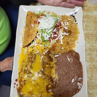 a plate of mexican food