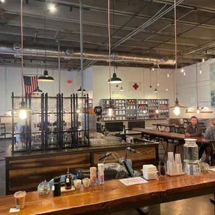 the interior of a coffee shop