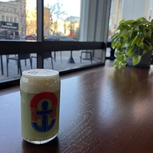 Iced matcha with cold foam