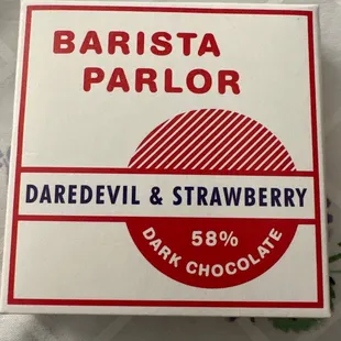 a box of dark chocolate