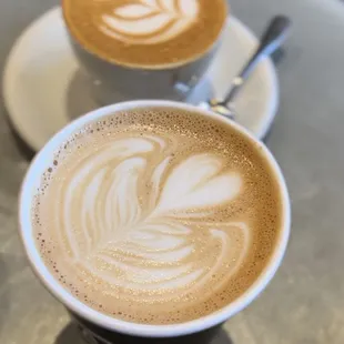 Oregon Hazelnut Latte and a cappuccino