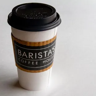 a cup of coffee on a table