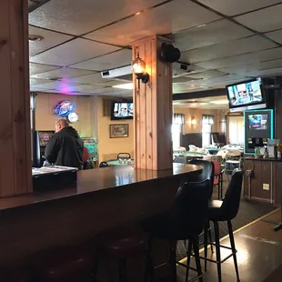 the bar and dining area