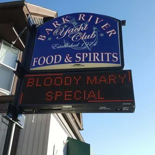 sign for food and spirits