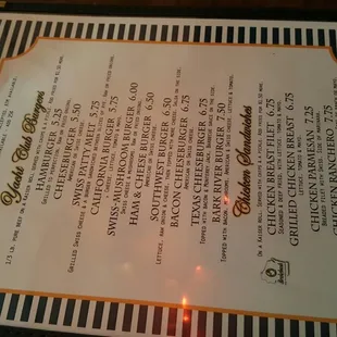 the menu