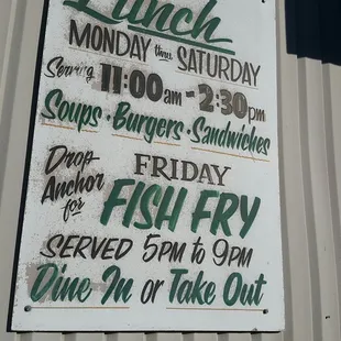 lunch menu