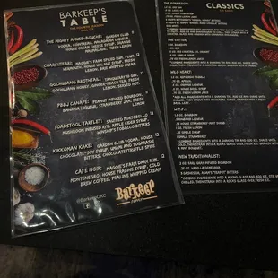 a menu for a restaurant