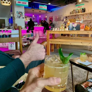 Gorgeous seasonal cocktail (Blarney Stone) on a blustery evening.