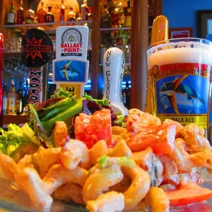 a plate of shrimp salad