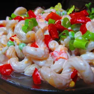 a plate of macaroni salad
