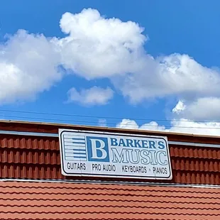 At Barker's Music store today. The sky makes a nice backdrop! :)