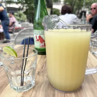 Margarita pitcher ($35) filled at least 6 glasses.