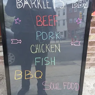 a sign for a bbq