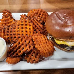 Mcfry burger with chili and coleslaw