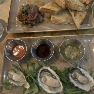 Watermelon Steak Tartare Oysters