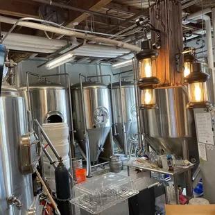 the inside of a brewery