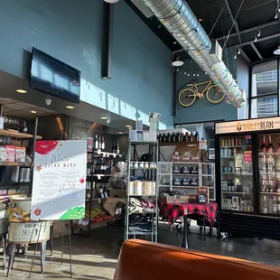 the inside of a wine shop