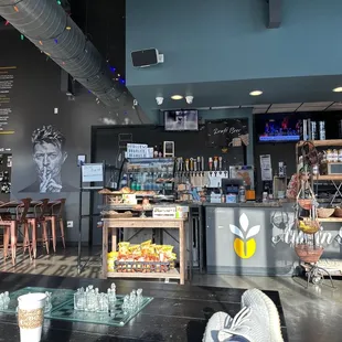 the interior of a coffee shop