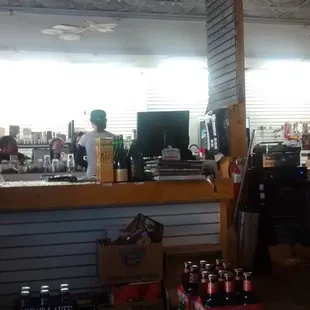 The bar area.