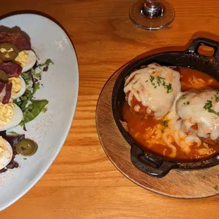 JALAPEÑO DEVILED EGGS + MEATBALLS CLASSICO