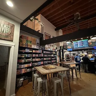 the interior of a beer shop