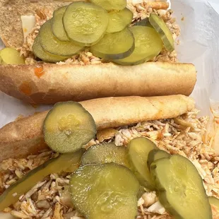 Buffalo Chicken Cheese Steak $8.99 Sub Roll, American, Grilled Chicken and Blue Cheese I had pickles added for .50
