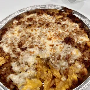 Belly buster fries Mozzarella cheddar provolone and steak