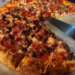 Meat lovers pizza