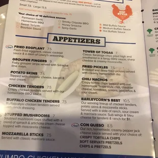 Part of the menu