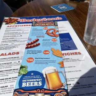 Octoberfest menu