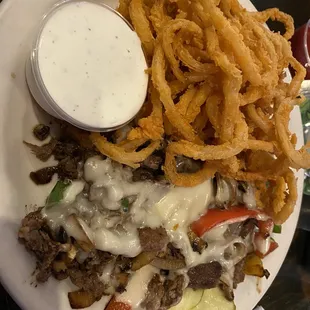 Philly and onion rings